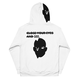 CLOSE YOUR EYES AND SEE HOODIE WHITE