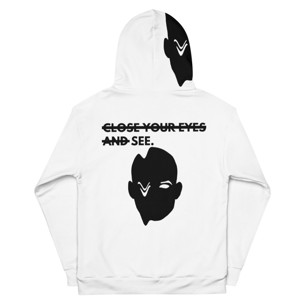 CLOSE YOUR EYES AND SEE HOODIE WHITE